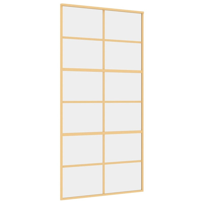 Drsna vrata zlata 102,5x205 cm prozorno ESG steklo in aluminij